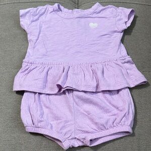 Carter's Purple Ruffle Diaper Cover Set